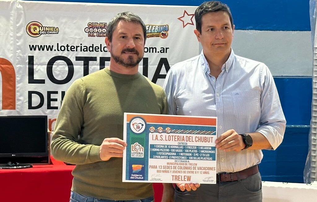 Lotería entregó equipamiento para las Colonias de Vacaciones de Trelew
