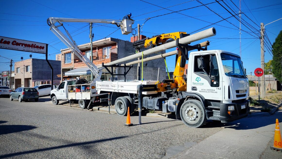 Reemplazo de poste de madera por columna de hormigón