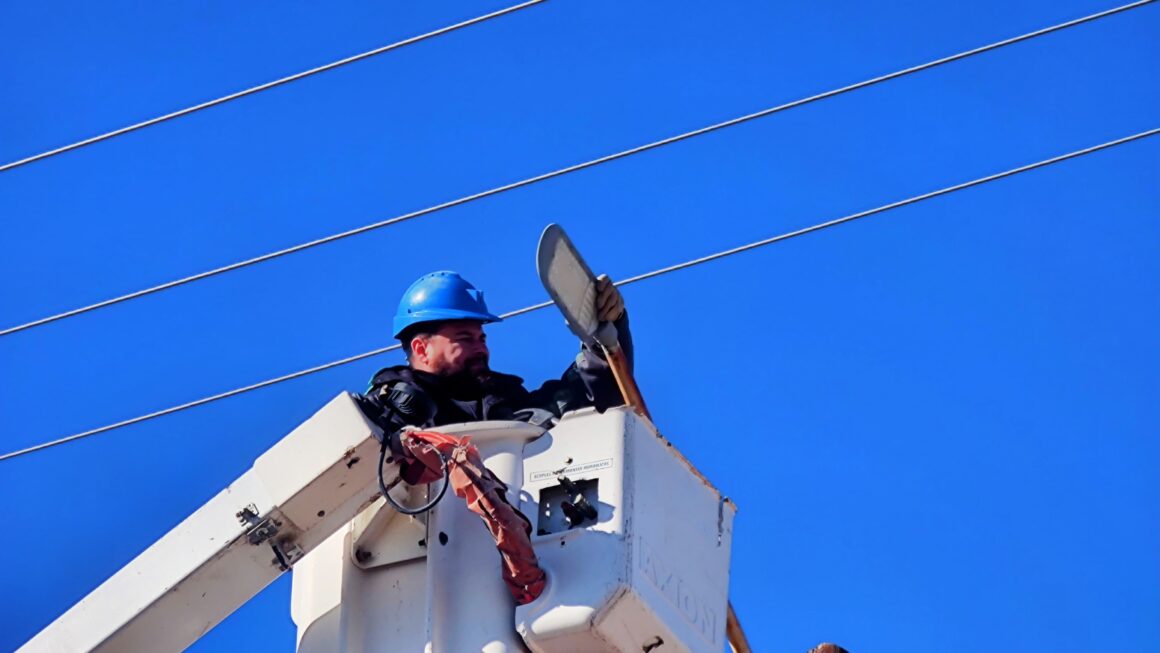 Instalación de Led en la zona norte de la ciudad.