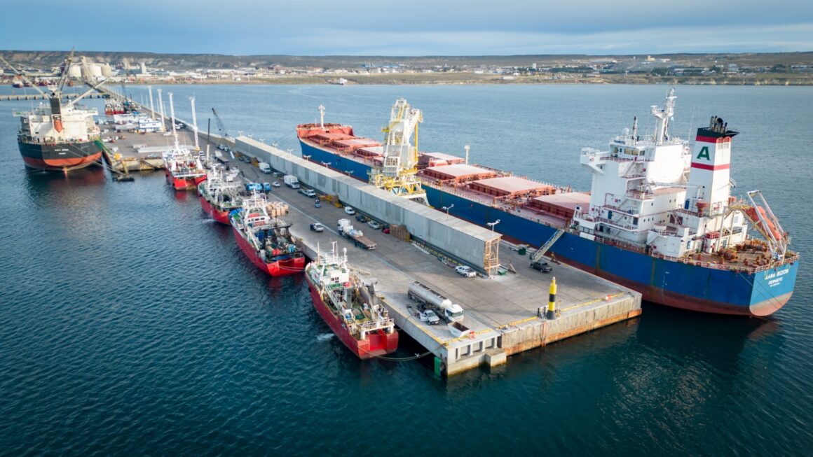 El Gobierno destacó el ritmo de operación que presentan los muelles Storni y Piedra Buena de Puerto Madryn