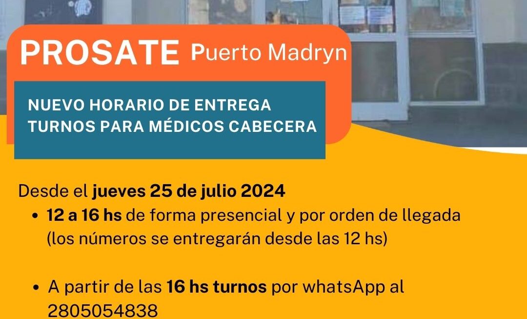Prosate Nuevo Horario De Entrega De Turnos