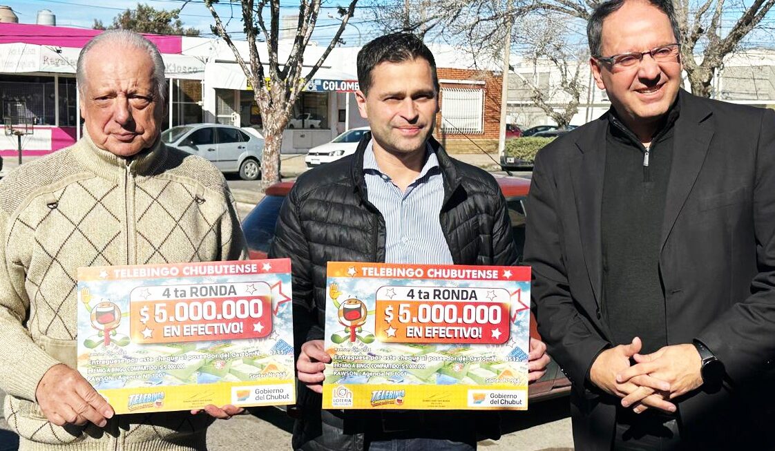 Lotería entregó 10 millones de pesos a dos ganadores del Telebingo Chubutense