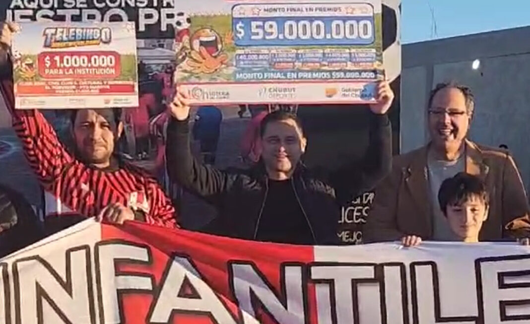 Lotería del Chubut premió con 40 millones de pesos del Telebingo Deportivo a un vecino de Puerto Madryn