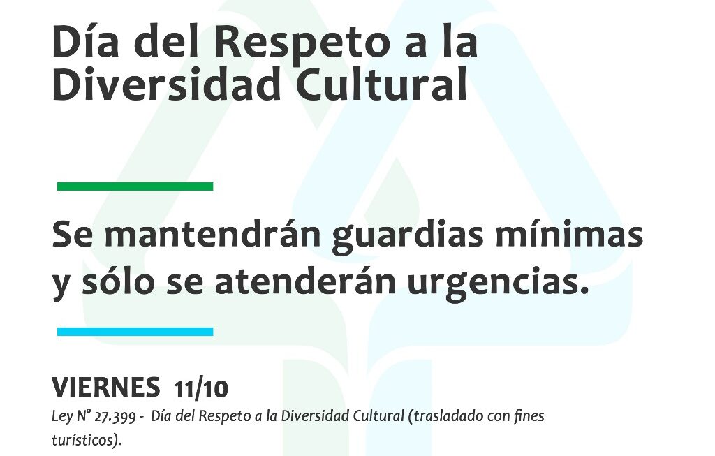 Viernes 11 de octubre, sin atención al público.