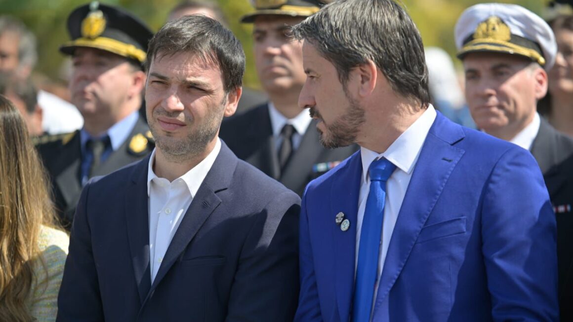 Torres encabezó junto a Merino el acto por los festejos del 138° aniversario de Trelew