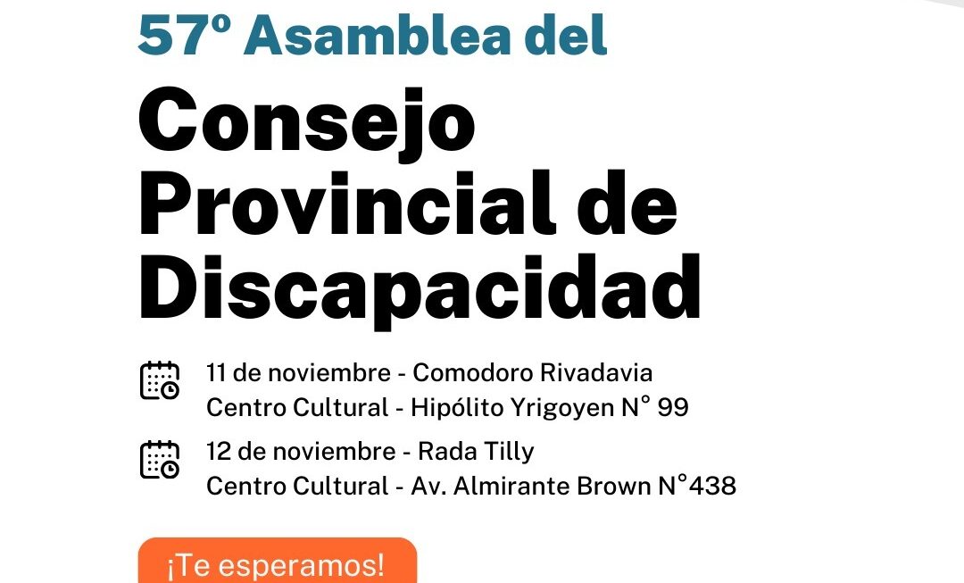 El Consejo Provincial de Discapacidad se reunirá en Comodoro Rivadavia y Rada Tilly
