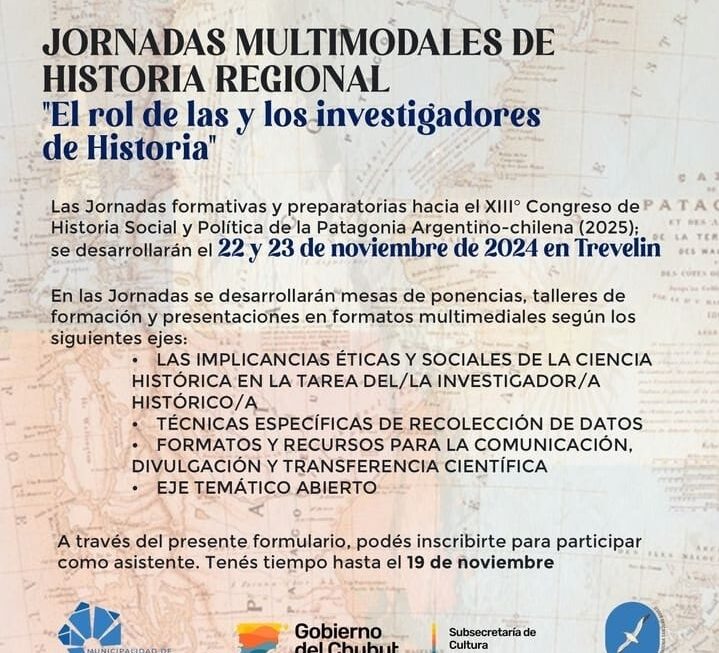 Con acompañamiento del Gobierno Provincial se realizarán en Trevelin las Jornadas Multimodales de Historia Regional