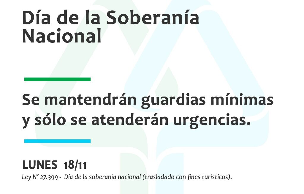 Lunes 18, sin atención al público