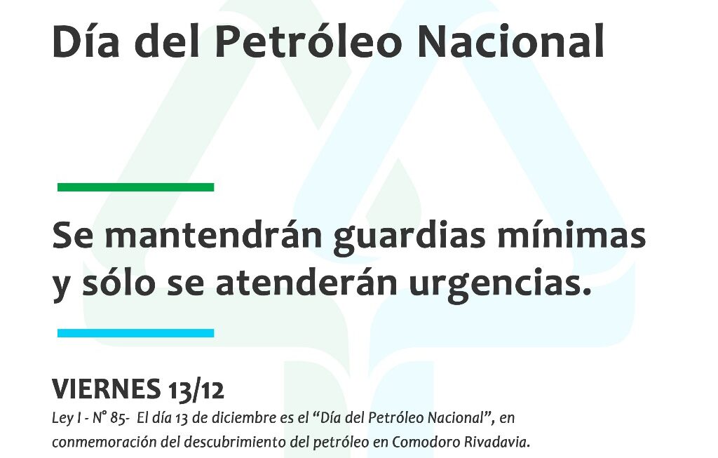 Viernes 13 de diciembre, sin atención al público.
