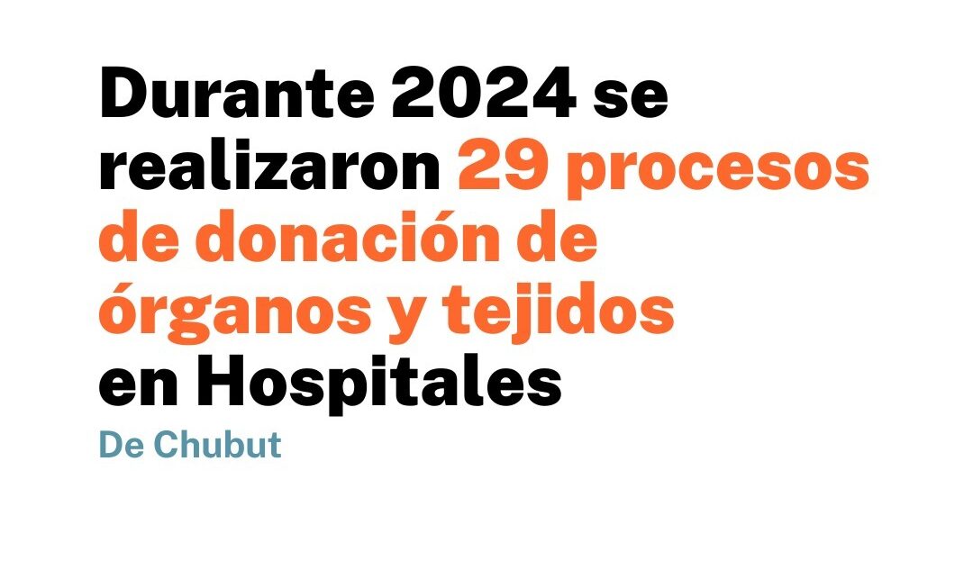 Durante el 2024 se realizaron en Chubut 29 procesos de donación de órganos y tejidos en Hospitales de la provincia
