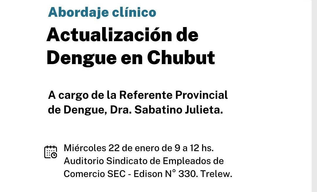 Provincia invita a médicos y enfermeros a participar de jornada de actualización sobre el abordaje clínico del Dengue