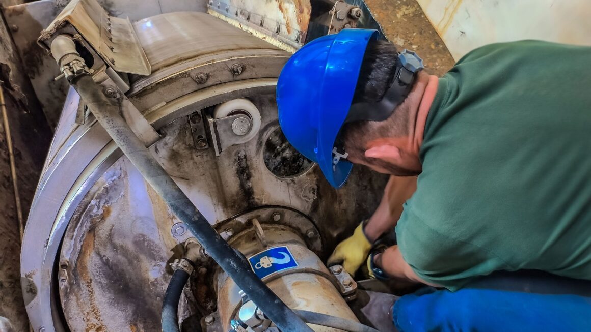 Obras sobre la Estación de Pre-Tratamiento Norte.