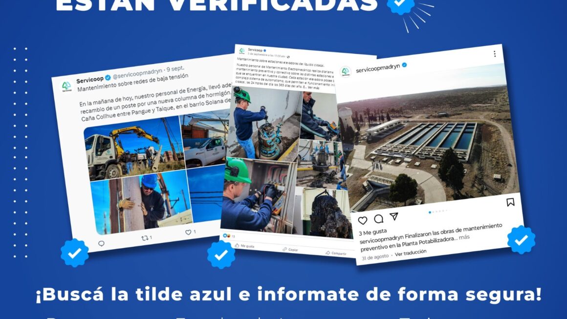 Informate de forma segura, buscá la tilde azul.