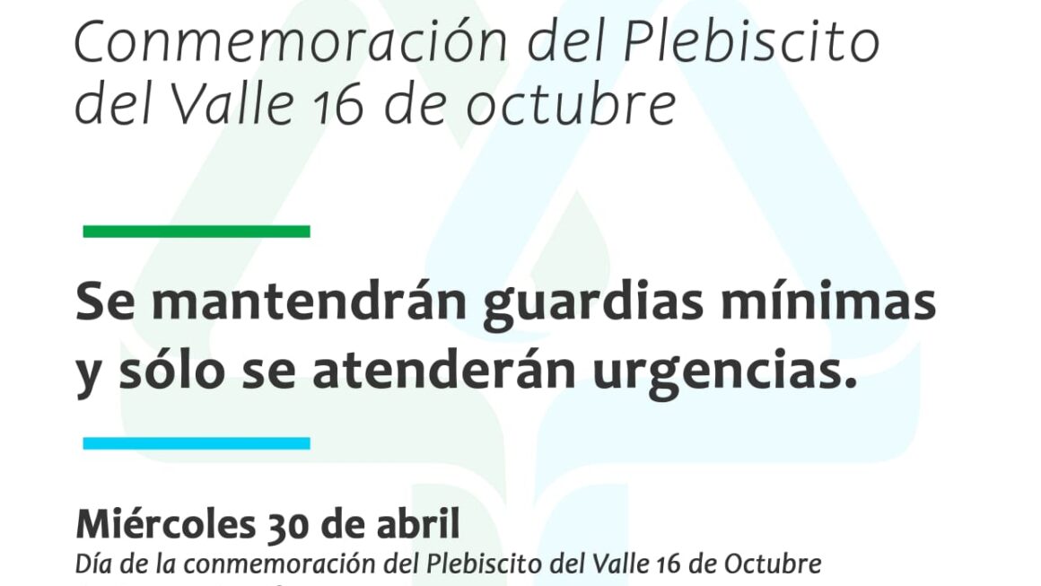 30 de abril, sin atención al público.