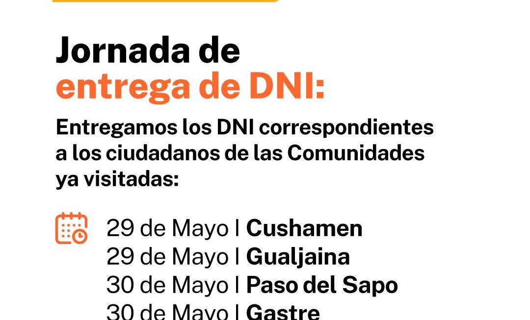 Provincia inicia la entrega de DNI gestionados durante las jornadas para comunidades de pueblos originarios