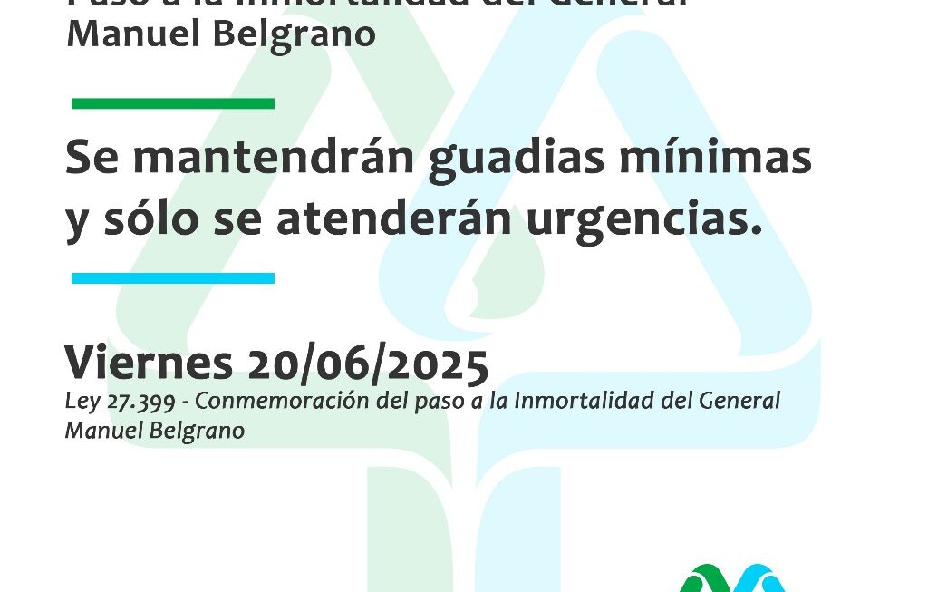 Viernes 20 de junio, sin atención al público