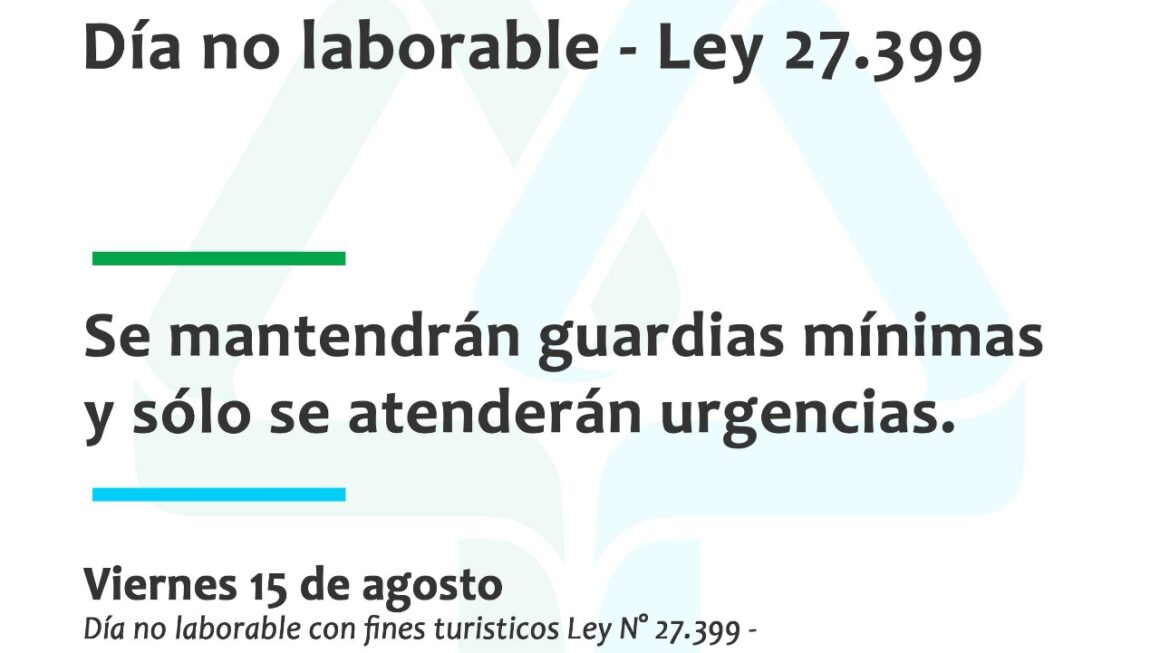 Viernes 15, sin atención al público