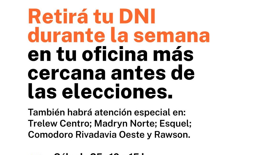 El Registro Civil refuerza la entrega de DNI en todo el territorio provincial