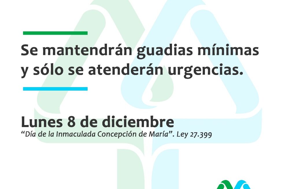 Lunes 08 de diciembre, sin atención al público