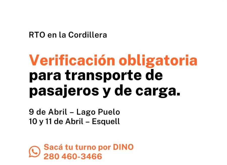 Provincia impulsa en la Cordillera jornadas de Revisión Técnica Obligatoria para transporte de carga y pasajeros