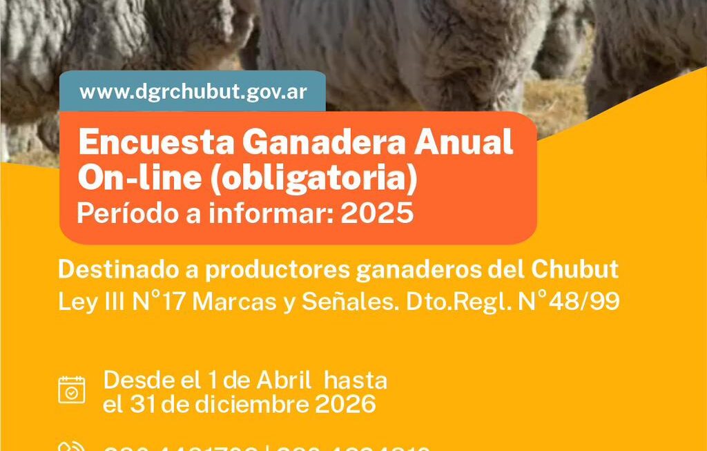 Provincia convoca a productores ganaderos a completar la Encuesta Anual 2025