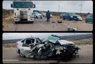 Accidente sobre Ruta Nacional N° 3.