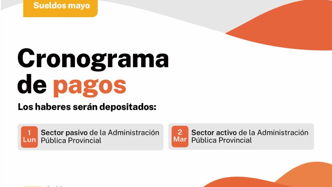 Provincia deposita el lunes los haberes a los agentes pasivos y el martes a los trabajadores en actividad de la Administración Pública