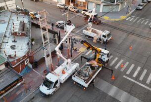 Avanzan las obras de energía en distintos puntos de la zona centro y sur de la ciudad